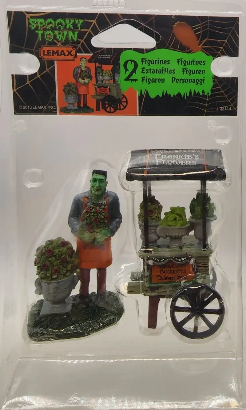 Lemax Spooky Town Graveyard Bouquets Cart Halloween Village Carnival Set Of 2